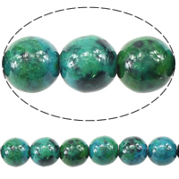 Chrysocolla Bead, Rund, naturlig, 8mm, Hål:Ca 1mm, Längd Ca 16 inch, 20Strands/Lot, Ca 49PC/Strand, Säljs av Lot