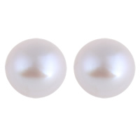 Perlas Freshwater Perforadas, Perlas cultivadas de agua dulce, Cúpula, natural, perforado medio, Púrpura, 8.5-9mm, agujero:aproximado 0.8mm, Vendido por Par