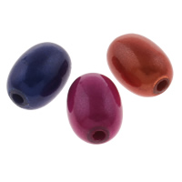 Traumhafte Acrylperlen, Acryl, oval, Spritzlackierung, gemischte Farben, 8x11mm, Bohrung:ca. 2mm, ca. 1200PCs/Tasche, verkauft von Tasche