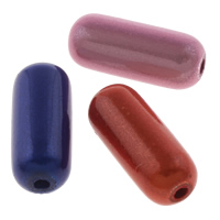 Traumhafte Acrylperlen, Acryl, Rohr, Spritzlackierung, gemischte Farben, 7x17mm, Bohrung:ca. 1mm, ca. 880PCs/Tasche, verkauft von Tasche