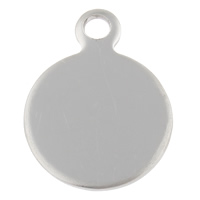 Stainless Steel Tag Flat Round hand polished laser pattern & Customized original color Approx 2.5mm Sold By Bag