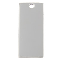 acciaio inox Tag, Rettangolo, handmade lucido, modello del laser & Personalizzato, colore originale, 16x38x1mm, Foro:Appross. 2mm, 50PC/borsa, Venduto da borsa