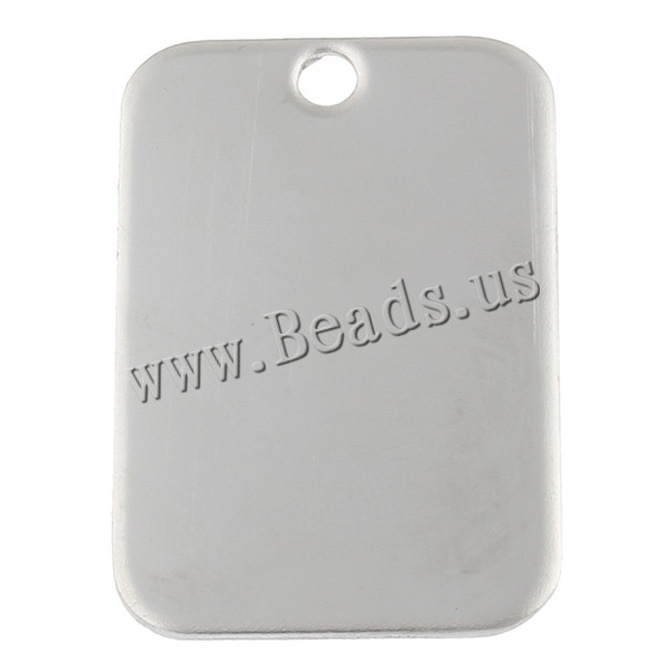 Stainless Steel Tag Rectangle hand polished laser pattern & Customized original color Approx 2.5mm Sold By Bag