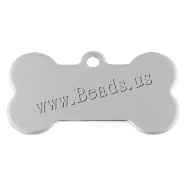 acciaio inox Tag, Osso, handmade lucido, modello del laser & Personalizzato, colore originale, 40x20x1mm, Foro:Appross. 2.5mm, 50PC/borsa, Venduto da borsa