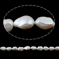 Prátaí Saothraithe coirníní Péarla Fionnuisce, Pearl Fionnuisce, nádúrtha, bán, Grád AAA, 12-16mm, Poll:Thart 0.8mm, Díolta Per 15 Inse Snáithe