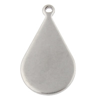 acier inoxydable pendentif d'étiquette, larme, main polie, motif laser & Personnalisé, couleur originale, 10.50x18.50x1mm, Trou:Environ 1mm, 100PC/sac, Vendu par sac