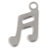 Rustfrit stål smykker Vedhæng, Stainless Steel, Music Note, håndlavet poleret, oprindelige farve, 8x12x1mm, Hole:Ca. 1.5mm, 100pc'er/Bag, Solgt af Bag