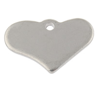 acciaio inox Tag, Cuore, handmade lucido, modello del laser & Personalizzato, colore originale, 19x12x1mm, Foro:Appross. 1mm, 100PC/borsa, Venduto da borsa