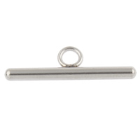 Stainless Steel Toggle lås Fund, oprindelige farve, 23x7mm, Hole:Ca. 3mm, 100pc'er/Bag, Solgt af Bag