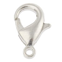 Rustfrit stål Lobster klo lås, Stainless Steel, oprindelige farve, 7x12x3mm, Hole:Ca. 1mm, 100pc'er/Bag, Solgt af Bag