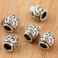 Ταϊλάνδη Sterling Silver Beads, Drum, 6x6mm, Τρύπα:Περίπου 2.7mm, 50PCs/Παρτίδα, Sold Με Παρτίδα