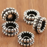 Thailand Sterling Silver Spacer Bead, Rondelle, 7x3.80mm, Hål:Ca 1.6mm, 300PC/Lot, Säljs av Lot