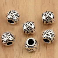 Ταϊλάνδη Sterling Silver Beads, Drum, 7x7mm, Τρύπα:Περίπου 3.4mm, 40PCs/Παρτίδα, Sold Με Παρτίδα