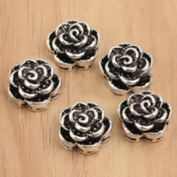 Bali Sterling Silver Beads, Tailandia, Flor, multihole, 11x6.40mm, Buraco:Aprox 1.5mm, 20PCs/Lot, vendido por Lot