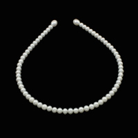 Slatkovodni Pearl Hair Band, Krumpir, prirodan, bijel, 6-7mm, 125x145x6mm, Prodano By PC