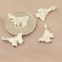 Pendentif en argent Sterling 925, papillon, 13x17.30x1.50mm, Trou:Environ 2.4mm, 30PC/lot, Vendu par lot