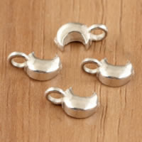 925 Sterling hopea riipus, 925 Sterling Silver, Kuu, 5x9.50x2.70mm, Reikä:N. 1.8mm, 70PC/erä, Myymät erä