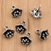 Bali Sterling Silver Pendants, Tailandia, Flor, 7x9mm, Buraco:Aprox 1.5mm, 60PCs/Lot, vendido por Lot