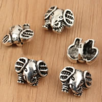 Colgantes de Plata Bali, Tailandia, Elefante, 12.50x11mm, agujero:aproximado 4mm, 25PCs/Grupo, Vendido por Grupo