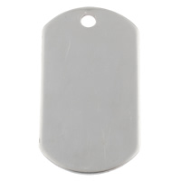 acciaio inox Tag, Rettangolo, handmade lucido, modello del laser & Personalizzato, colore originale, 36x22x1mm, Foro:Appross. 3mm, 100PC/borsa, Venduto da borsa