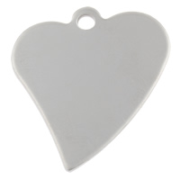 acciaio inox Tag, Cuore, handmade lucido, modello del laser & Personalizzato, colore originale, 28x32x1mm, Foro:Appross. 3mm, 50PC/borsa, Venduto da borsa