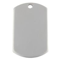 acciaio inox Tag, Rettangolo, handmade lucido, modello del laser & Personalizzato, colore originale, 24x40x1.50mm, Foro:Appross. 2.5mm, 50PC/borsa, Venduto da borsa