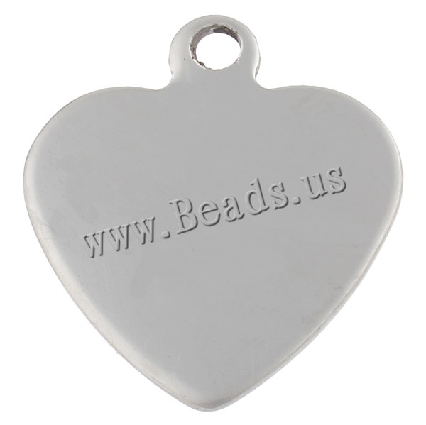 Stainless Steel Tag Heart hand polished laser pattern & Customized original color Approx 2.5mm Sold By Bag