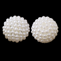 ABS plastikas pearl Rutuliukas, Turas, skirtingo dydžio pasirinkimo, baltas, Skylė:Apytiksliai 2mm, Pardavė Krepšys