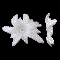 ABS Pearl plaisteach Bead Cap, Flower, bán, 50x45x9mm, Poll:Thart 2mm, Thart 85ríomhairí pearsanta/Mála, Díolta De réir Mála