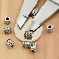 Ταϊλάνδη Sterling Silver Beads, Στήλη, 5x6.90mm, Τρύπα:Περίπου 2.5mm, 50PCs/Παρτίδα, Sold Με Παρτίδα