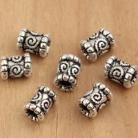 Bali Sterling Silber Perlen, Thailand, Zylinder, 5x6.10mm, Bohrung:ca. 2.1mm, 60PCs/Menge, verkauft von Menge