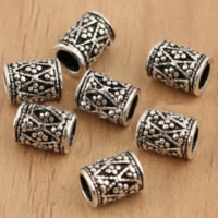 Ταϊλάνδη Sterling Silver Beads, Στήλη, 5x6.60mm, Τρύπα:Περίπου 3mm, 60PCs/Παρτίδα, Sold Με Παρτίδα