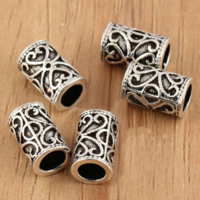 An Téalainn Sterling Silver bead poll mór, Colún, 5.50x9mm, Poll:Thart 3.6mm, 40ríomhairí pearsanta/Lot, Díolta De réir Lot