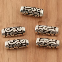 An Téalainn Sterling Silver bead poll mór, Colún, log, 6.90x16mm, Poll:Thart 3.8mm, 25ríomhairí pearsanta/Lot, Díolta De réir Lot