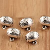 Thailand Sterling Silver Bail Bead, Oval, 10x10mm, Hål:Ca 1.6mm, 1mm, 30PC/Lot, Säljs av Lot