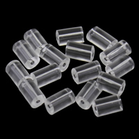 Plast Öron Mutter Komponent, Tube, genomskinlig, 2.5x4mm, Hål:Ca 0.5mm, 10000PC/Bag, Säljs av Bag