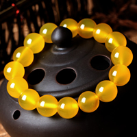 agate jaune bracelet, Rond, naturel, normes différentes pour le choix, année AAAAA, Longueur Environ 7.5 pouce, Vendu par lot