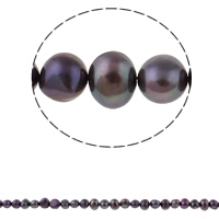 Barok ferskvandskulturperle Beads, Ferskvandsperle, mørklilla, 8-9mm, Hole:Ca. 0.8mm, Solgt Per Ca. 15.3 inch Strand