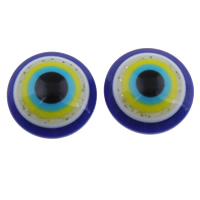 El mal de ojo Cabochon, resina, con Lentejuelas plástico, Redondo aplanado, diverso tamaño para la opción & espalda plana, multicolor, 2bolsaspantalón/Grupo, 1000PCs/Bolsa, Vendido por Grupo