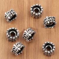 Thailand Sterling Silver Spacer Bead, 7.50x5mm, Hål:Ca 2.7mm, 40PC/Lot, Säljs av Lot