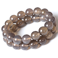 agate grise bracelet, Rond, naturel, normes différentes pour le choix, année AAAAA, Longueur Environ 7.5 pouce, Vendu par lot