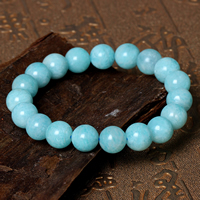 Bracelets de Amazonite Naturel, Rond, longueur différente pour le choix, grade AAA, 8mm, Vendu par brin