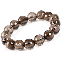 quartz fumé bracelet, Rond, naturel, normes différentes pour le choix & facettes, année AAAAA, Longueur Environ 7.5 pouce, Vendu par lot