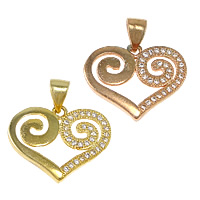 Cubic Zirconia Micro Pave Brass Pendant Heart plated micro pave cubic zirconia nickel lead & cadmium free Approx Sold By Lot