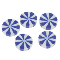 Polymer Lera Cabochon, Polymer Clay, Flat Round, handgjord, platt baksida, 10x2mm, 500PC/Bag, Säljs av Bag