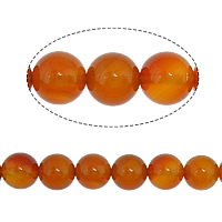 Φυσικά Χάντρες Red Agate, Γύρος, 4mm, Τρύπα:Περίπου 0.8-1mm, Μήκος Περίπου 15.5 inch, 10Σκέλη/Παρτίδα, Sold Με Παρτίδα