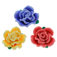 Polymer Clay Beads Flower handmade mixed colors 25mm Approx 1-1.5mm Sold By Bag