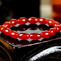 Red Agate Armbånd, Oval, naturlig, 8x12mm, Længde Ca. 7.5 inch, 10Strands/Lot, 15pc'er/Strand, Solgt af Lot