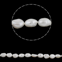 Barock odlad sötvattenspärla pärlor, Freshwater Pearl, naturlig, vit, Grade AAA, 12-13mm, Hål:Ca 0.8mm, Såld Per Ca 16.1 inch Strand