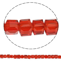 Kryształowe koraliki - sześciany, Kryształ, Kostka, fasetowany, Więcej kolorów do wyboru, 4x4x4mm, otwór:około 1mm, długość około 16.3 cal, 10nici/torba, około 101komputery/Strand, sprzedane przez torba